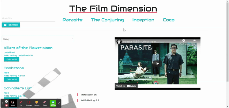 Screen Shot of Film Dimension